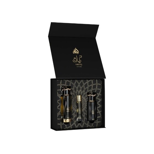Lattafa Teriaq Intense 3-Piece Perfume Gift Set – 100ml Eau de Parfum, 12ml Travel Perfume & 50ml Hair Mist